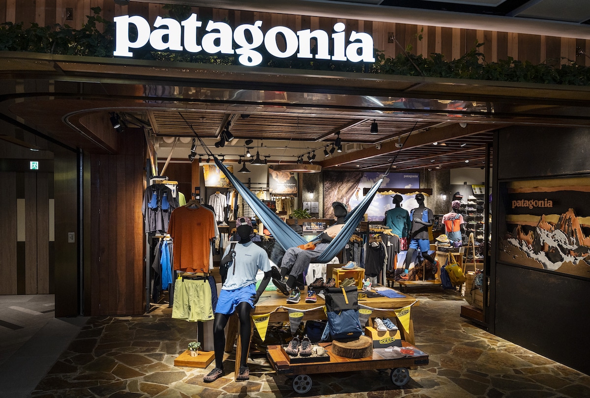 Outdoor store Patagonia promotes sustainability and environmental donations.