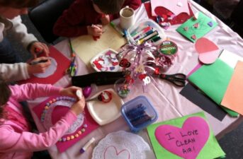 Kids and Parents Make ‘I Love Clean Air’ Valentine’s Day Cards for U.S. Senators