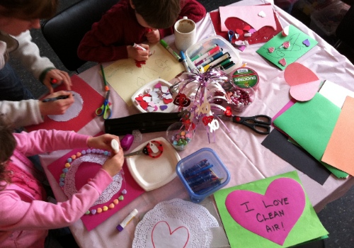 Kids and Parents Make ‘I Love Clean Air’ Valentine’s Day Cards for U.S. Senators