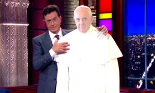 Watch Stephen Colbert Sing ‘You’ve Got a Friend’ to Pope Francis