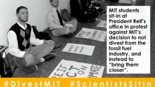 MIT Students: We’re Sitting-In at President Reif’s Door Until He Divests From Fossil Fuels