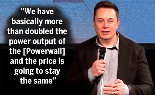 Elon Musk: ‘We’ve Dramatically Increased the Power Capability’ of the Tesla Powerwall