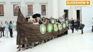 Viking Protestors Rally Against BP’s Greenwashing at British Museum
