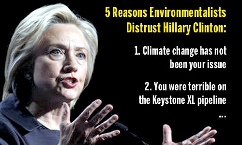 5 Reasons Environmentalists Distrust Hillary Clinton