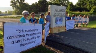 13 Arrested Blockading Crestwood Gate With Giant Replica of Pope Francis’ Encyclical