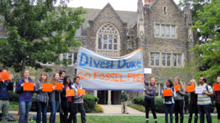 Divest Duke Urges University to Phase Out Investment in Fossil Fuels