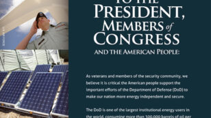 Veterans Tell Department of Defense to Reduce Fossil Fuel Dependence and Develop Renewables