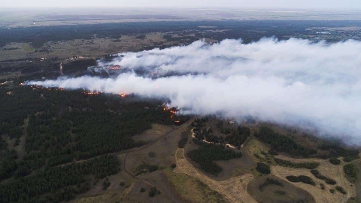 A large wildfire in Russia.