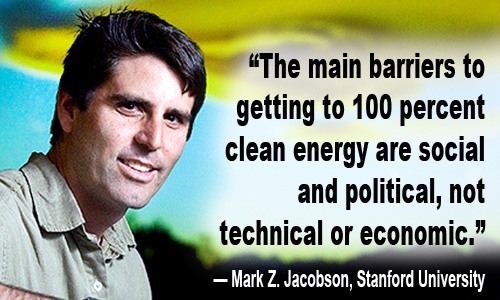 Mark Jacobson: Barriers to 100% Clean Energy are Social and Political, Not Technical or Economic