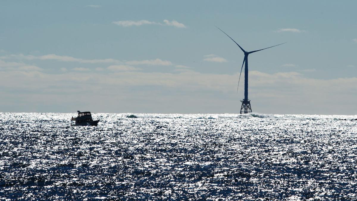 One of the wind turbines of the Block Island Wind Farm.