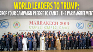 World Leaders Call on Trump to ‘Drop His Campaign Pledge to Cancel the Paris Agreement’