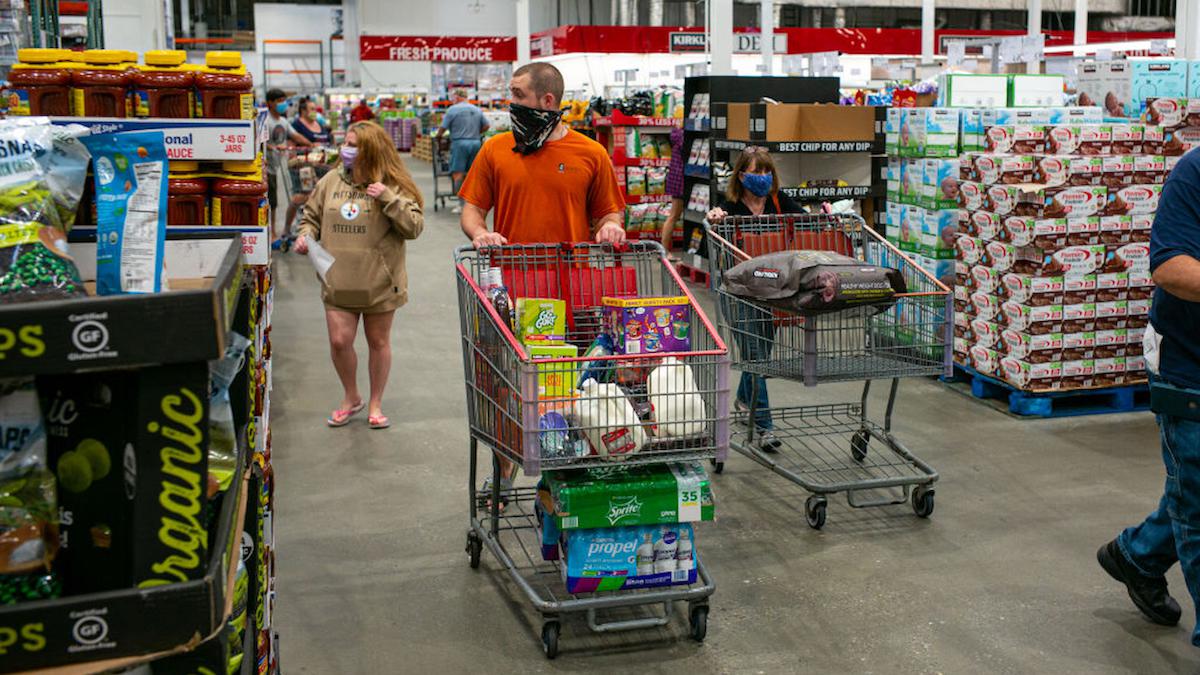Shoppers at a Costco Wholesale store.