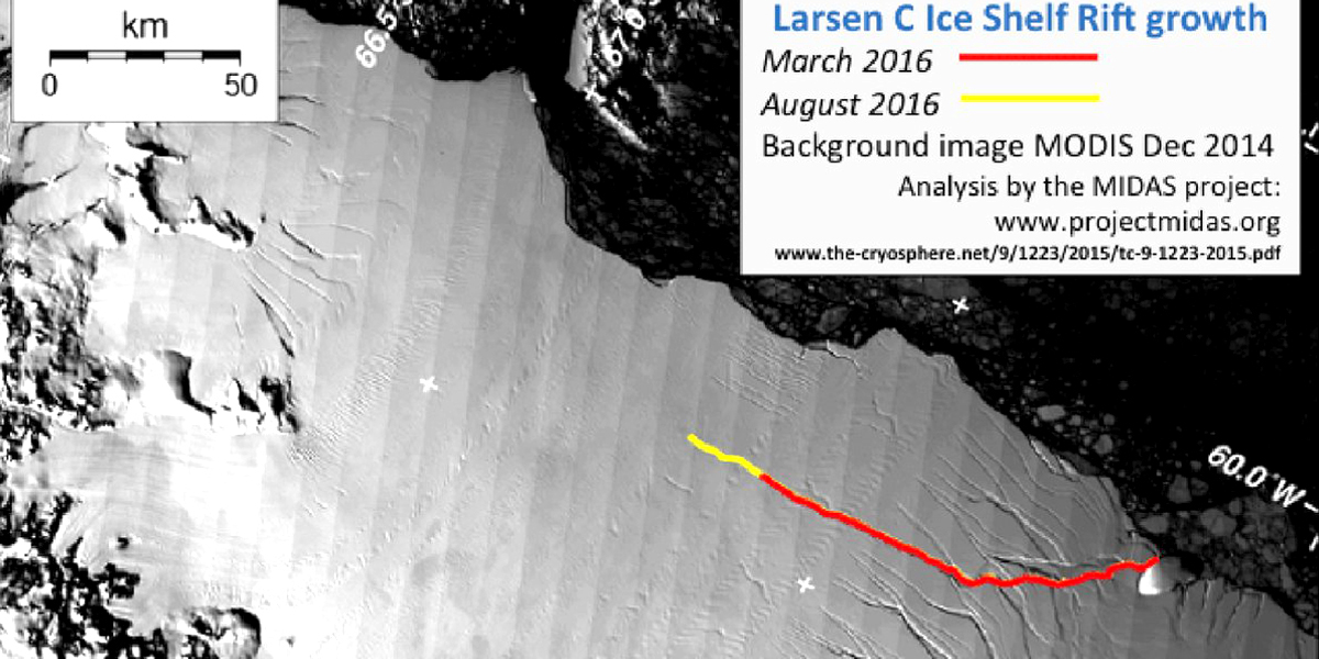 Delaware-Sized Chunk of Ice Could Dislodge from Antarctic Shelf