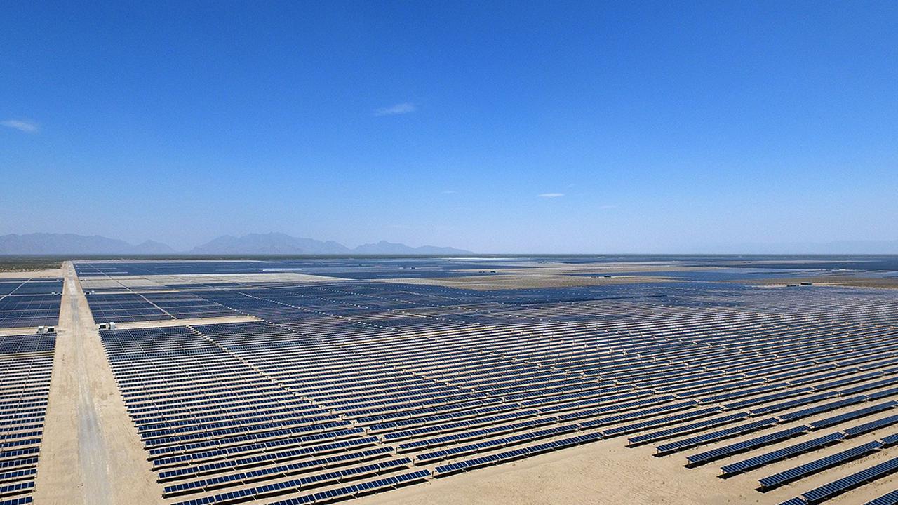 aerial photo of solar power plant