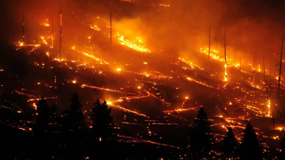 The Tennant Fire burning in California on July 4, 2021.