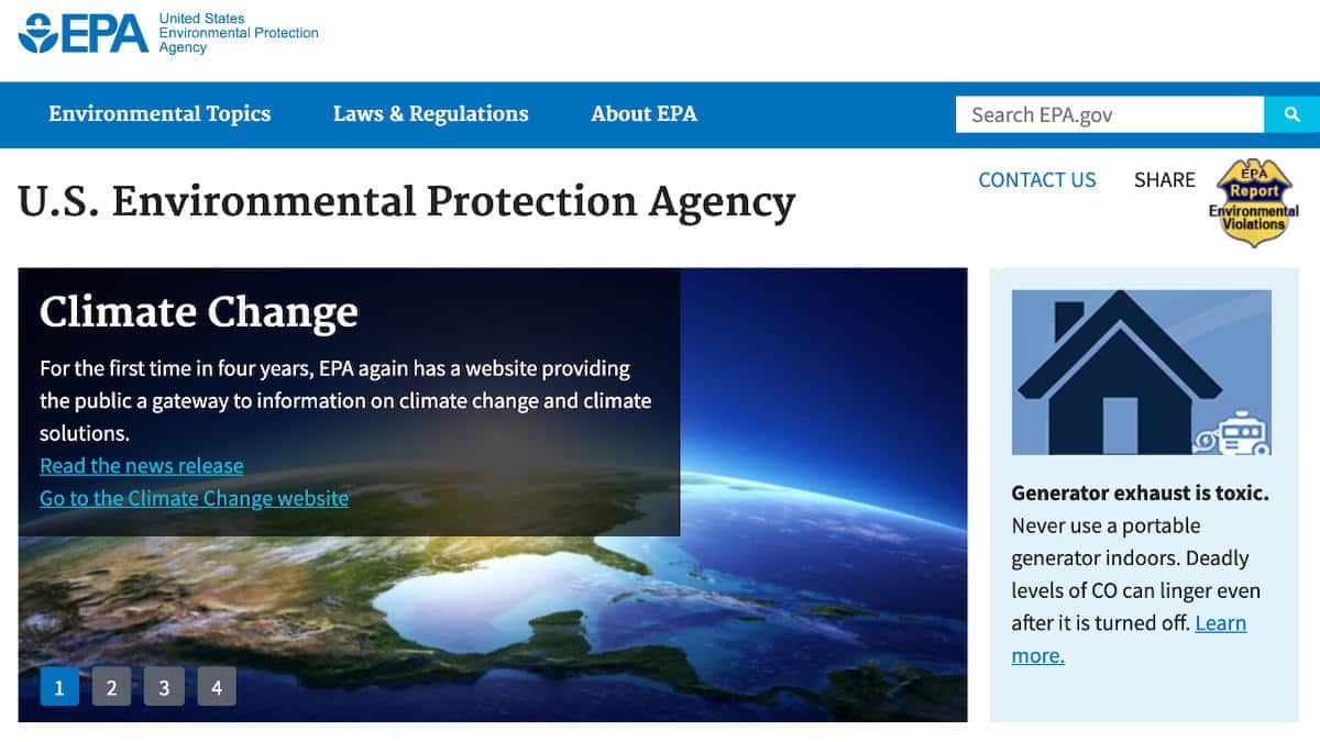 The Words ‘Climate’ and ‘Science’ Are Back on EPA Website After Four Dark Years Under Trump