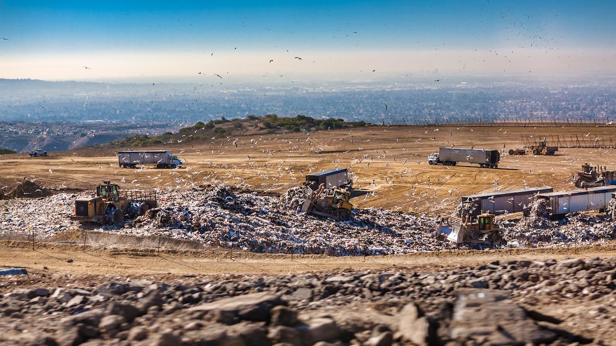 A solid waste landfill in California.
