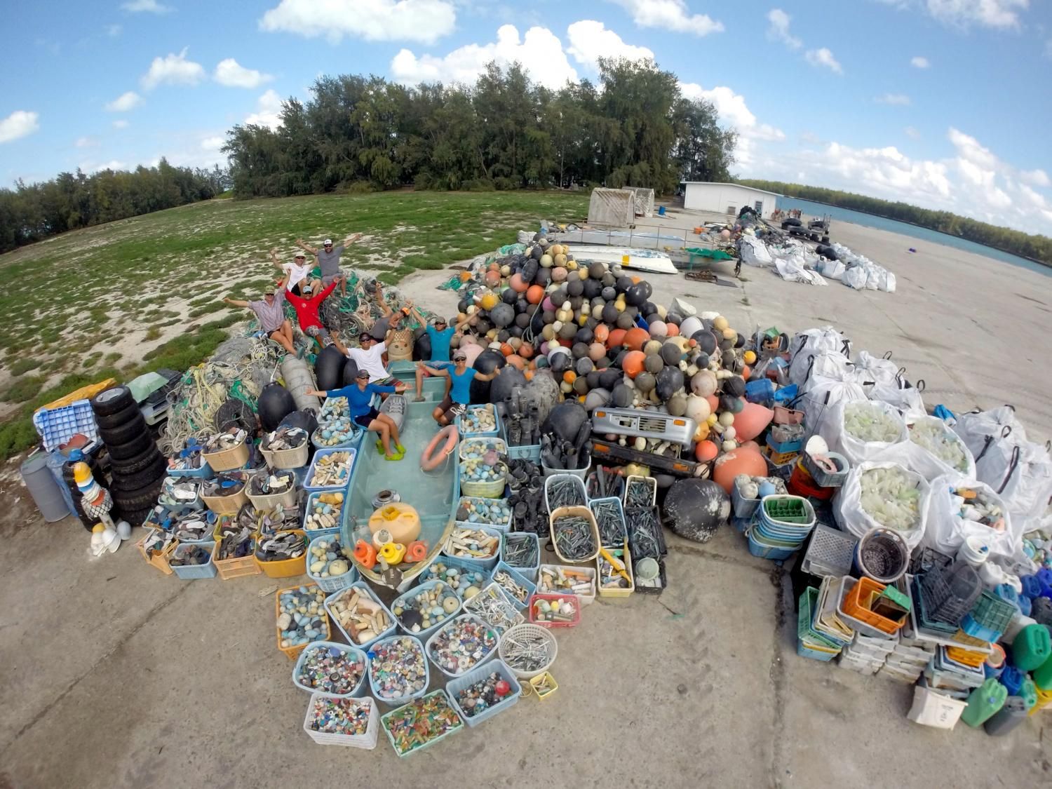 NOAA's Marine Debris team removed 1,268 rubber slippers (flip-flops) and shoes from the shorelines of Midway Atoll.