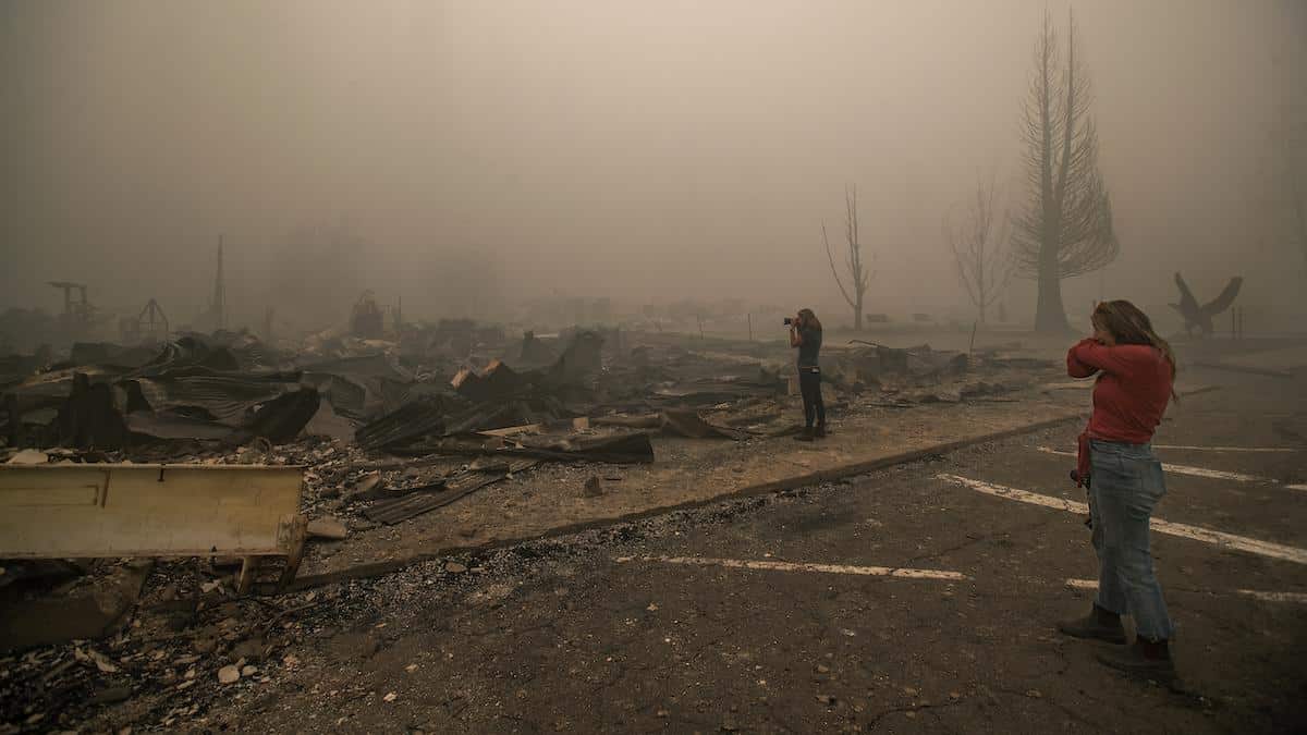 Destruction from the Dixie Fire in Greenville, California.