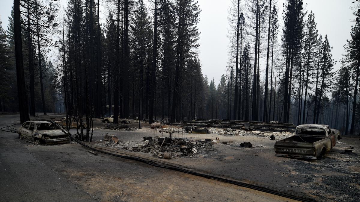 The Caldor Fire burned the community of Grizzly Flats in the El Dorado National Forest.
