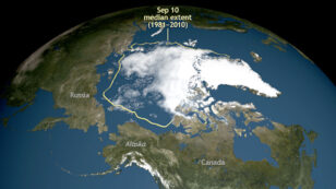 Arctic Ice Shrinks to Summer Low