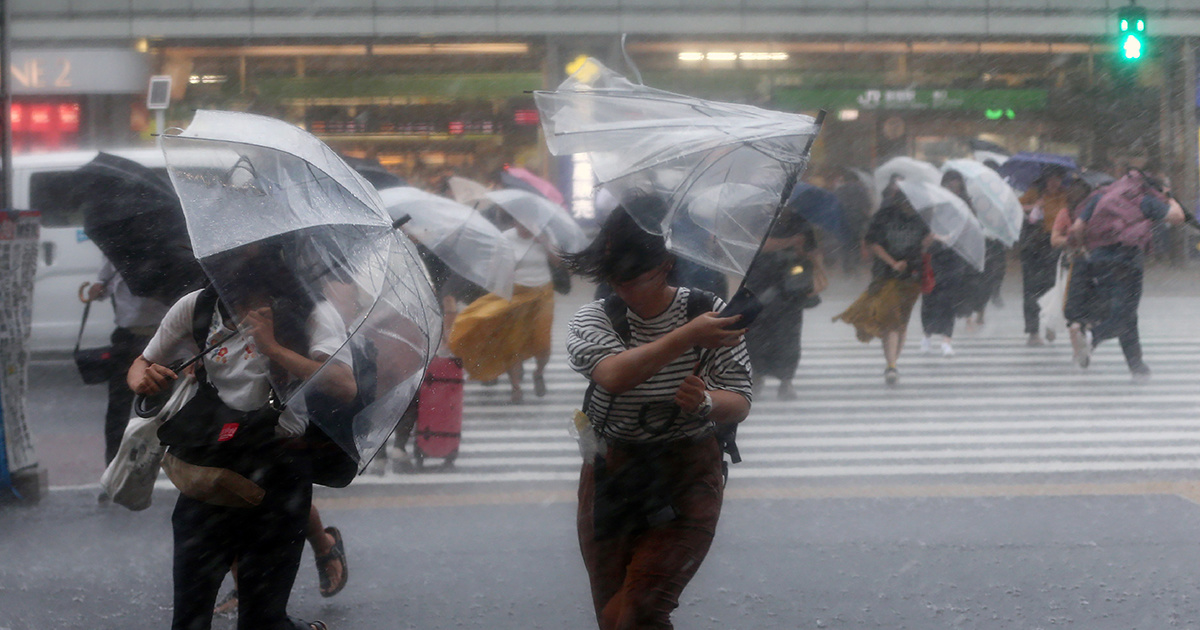 Typhoon Slams Into Flood-Ravaged Japan
