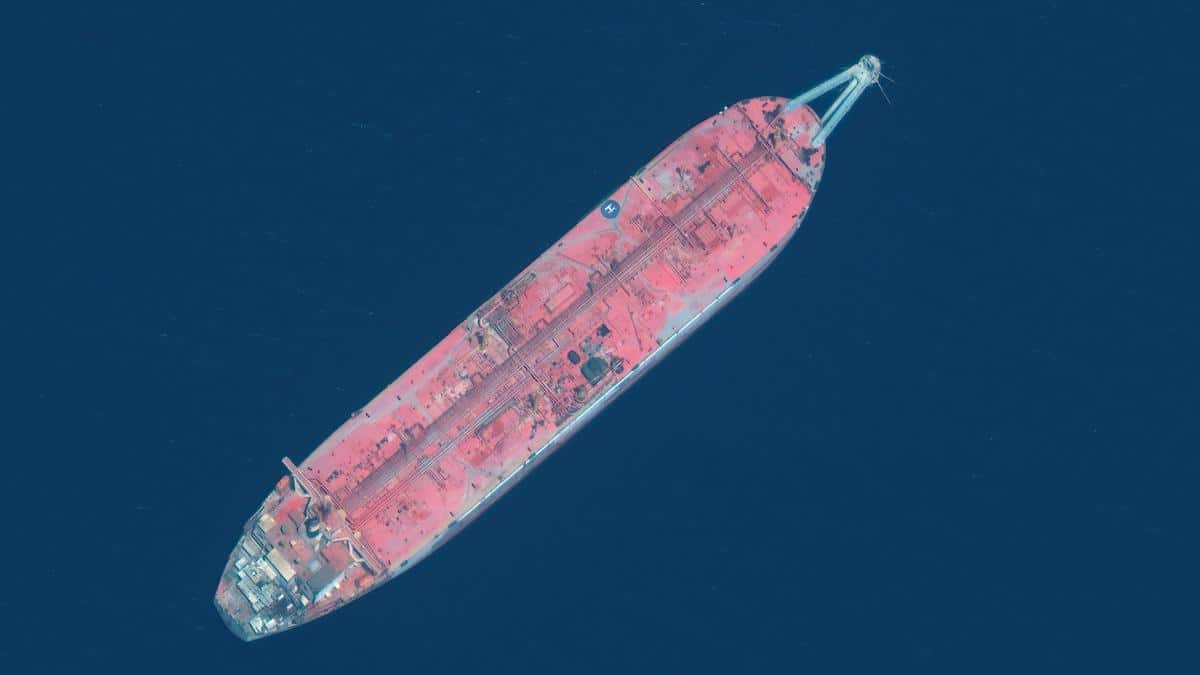 Satellite image of the FSO Safer tanker.