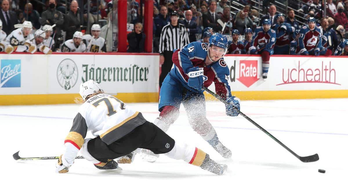 ​A hockey player skates for the Colorado Avalanche, the first NHL team to install Chemours' Opteon refrigerant.