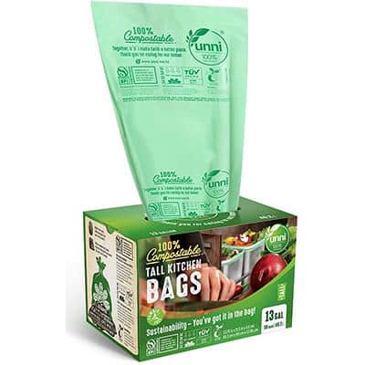 Greener Walker 100% compostable Biodegradable 6L Bolsa Basura Alimentos Cocina Bolsas de basura-50 Bolsas 