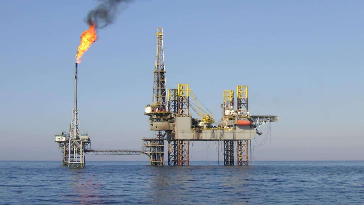 ​An offshore drilling platform in the Gulf of Mexico.