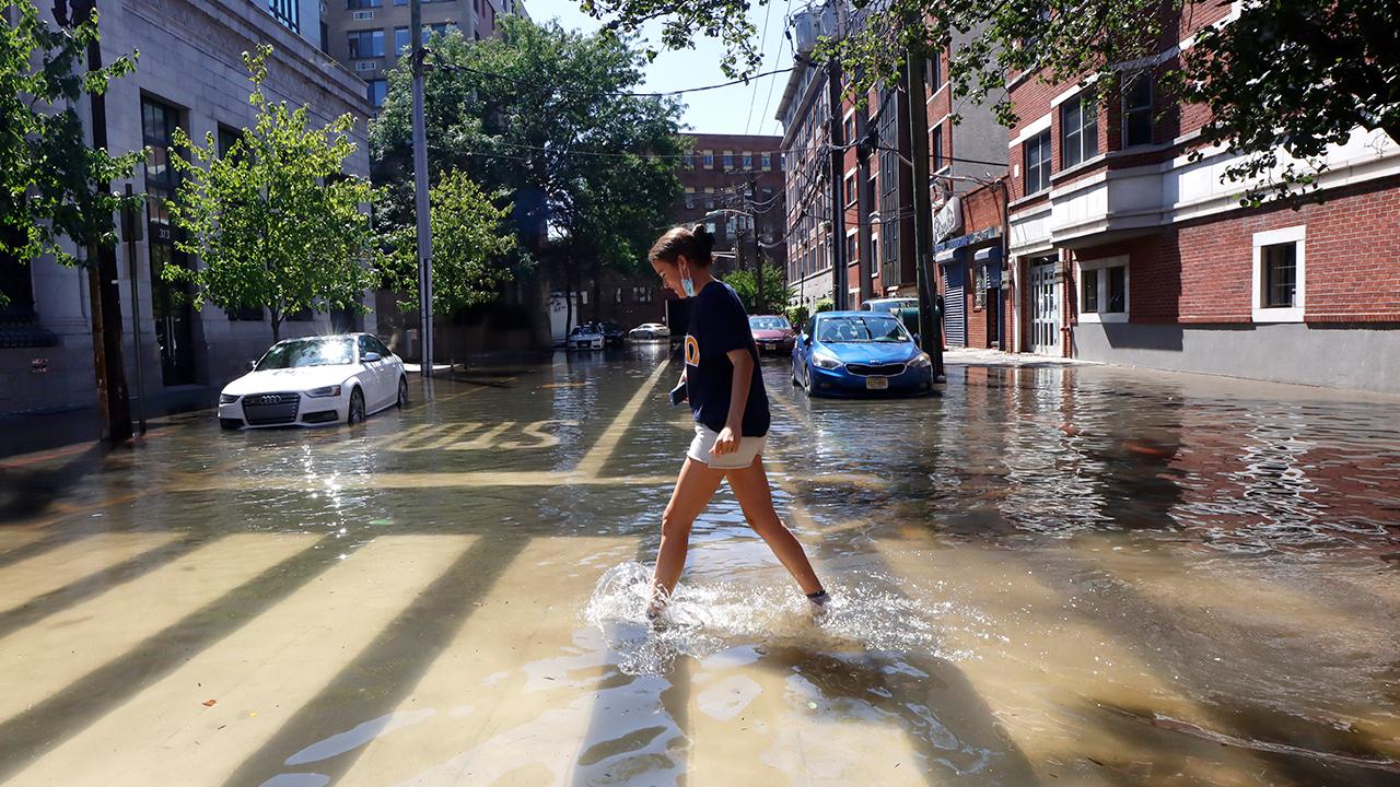 Flooded Streets in Hoboken, New Jersey