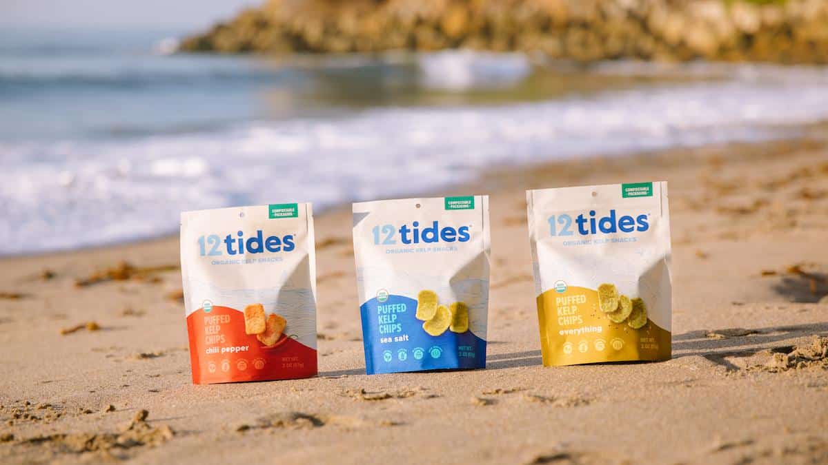 ​12 Tides Organic Puffed Kelp Chips.