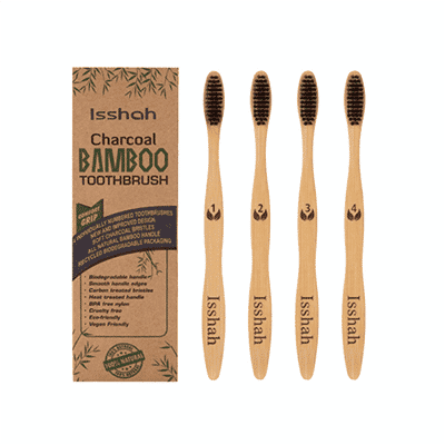 Isshah Bamboo Charcoal Toothbrushes
