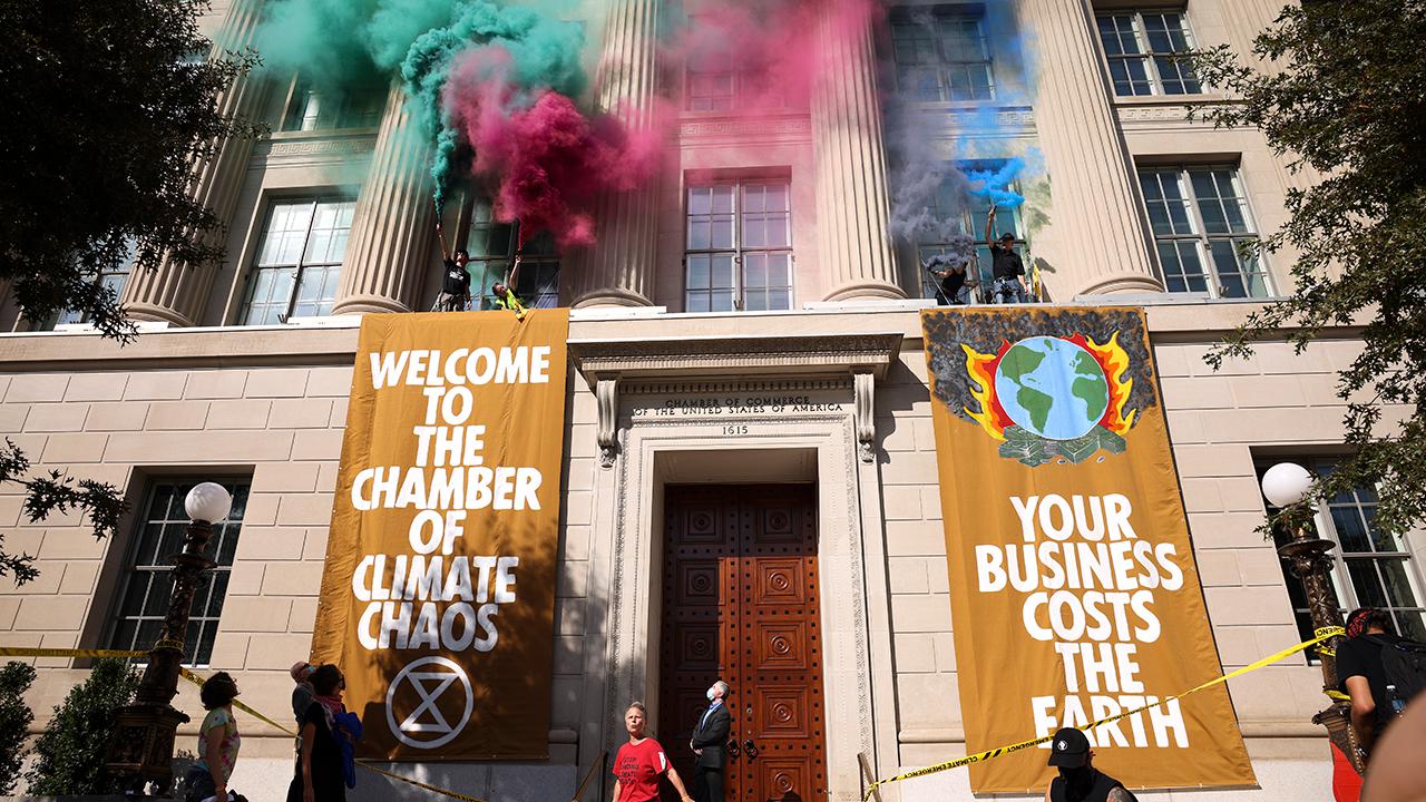 Climate Activists Protests Outside U.S. Chamber of Commerce