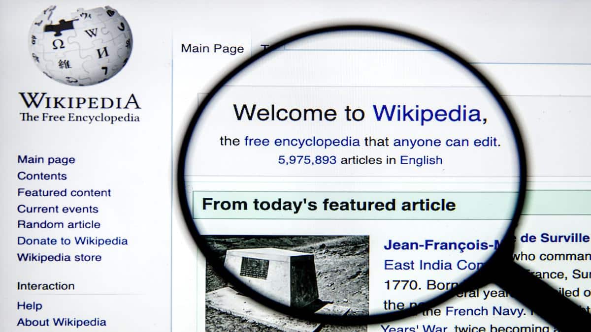 The Wikipedia home page.