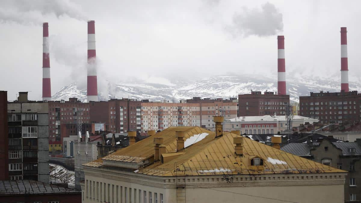 The Norilsk power plant and city.