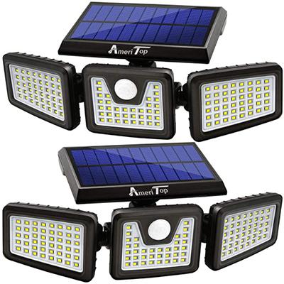 Gute Solar Lights Outdoor,144 LED with Lights,IP65 Waterproof Solar Motion Senso 