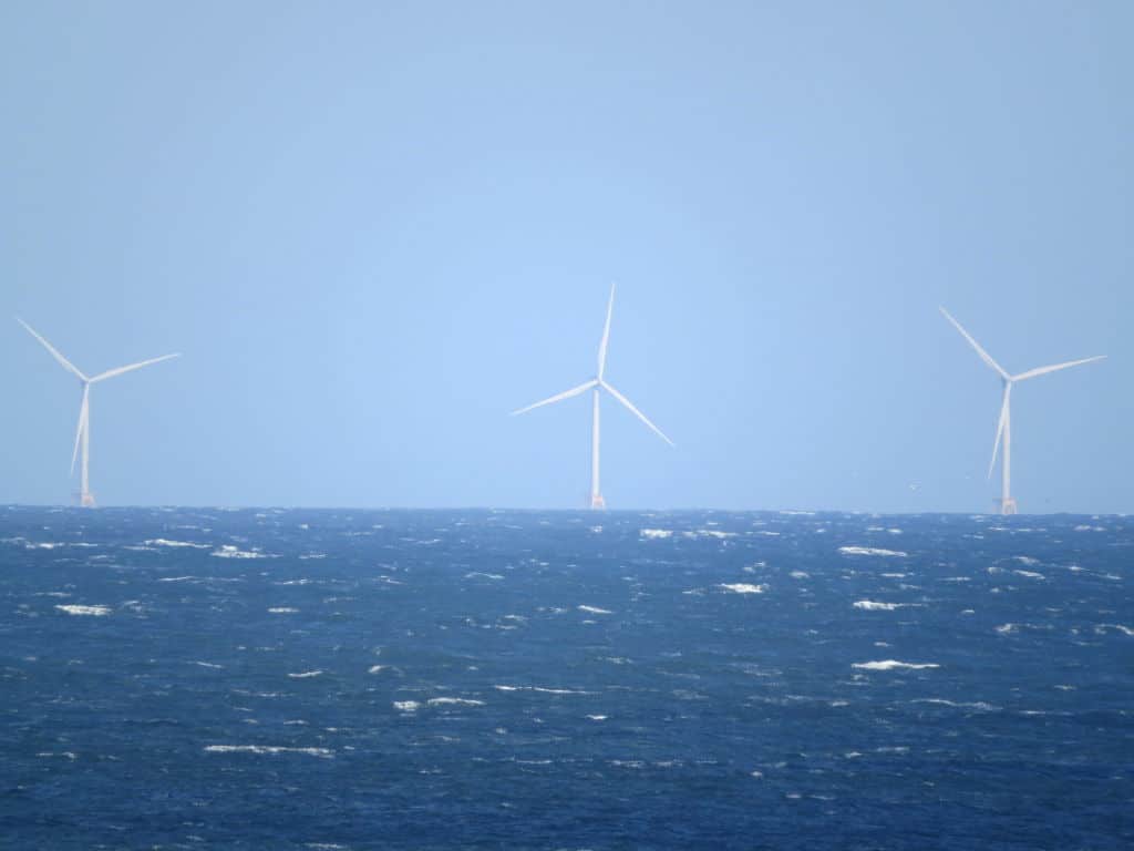 Block Island wind farm as seen from Montauk Point, New York