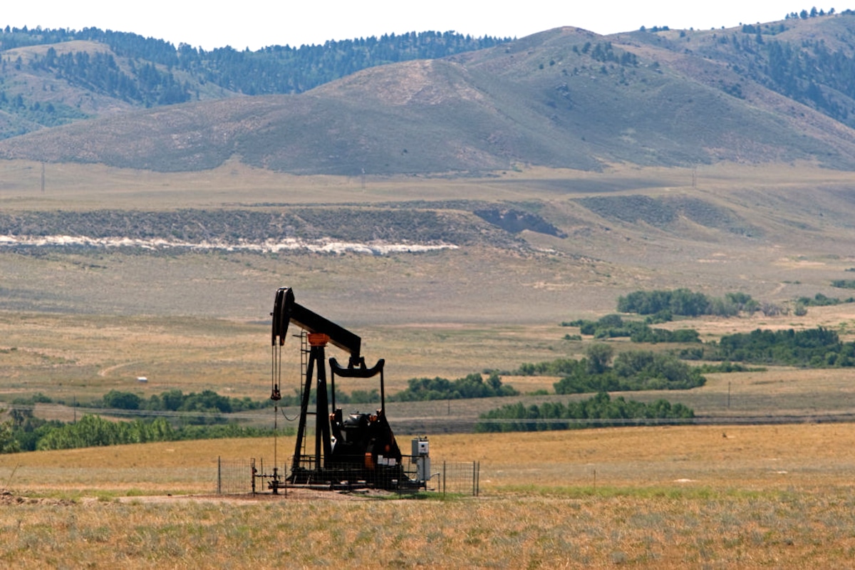 An oil well in Wyoming.