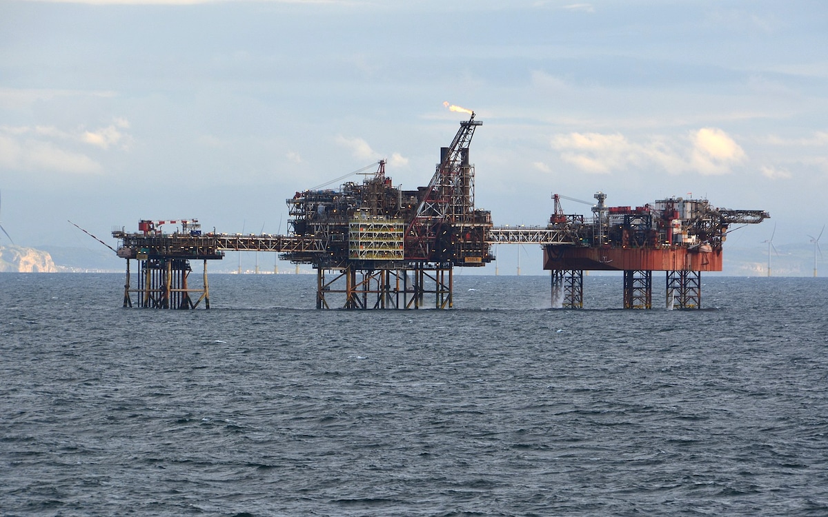 The Douglas oil complex in the Irish Sea.
