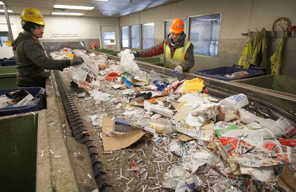 A plastics recycling facility