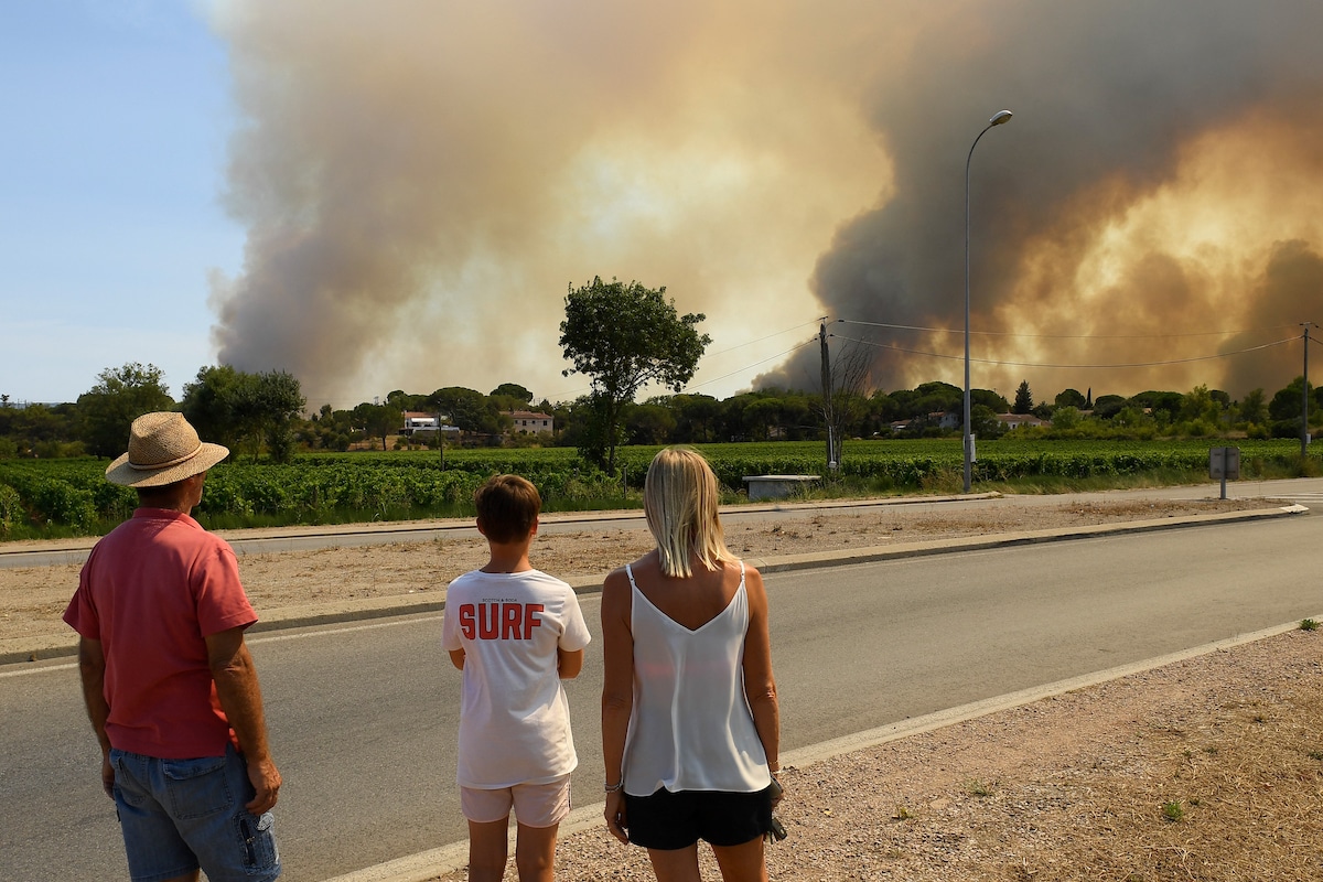 Forest fires in southern France