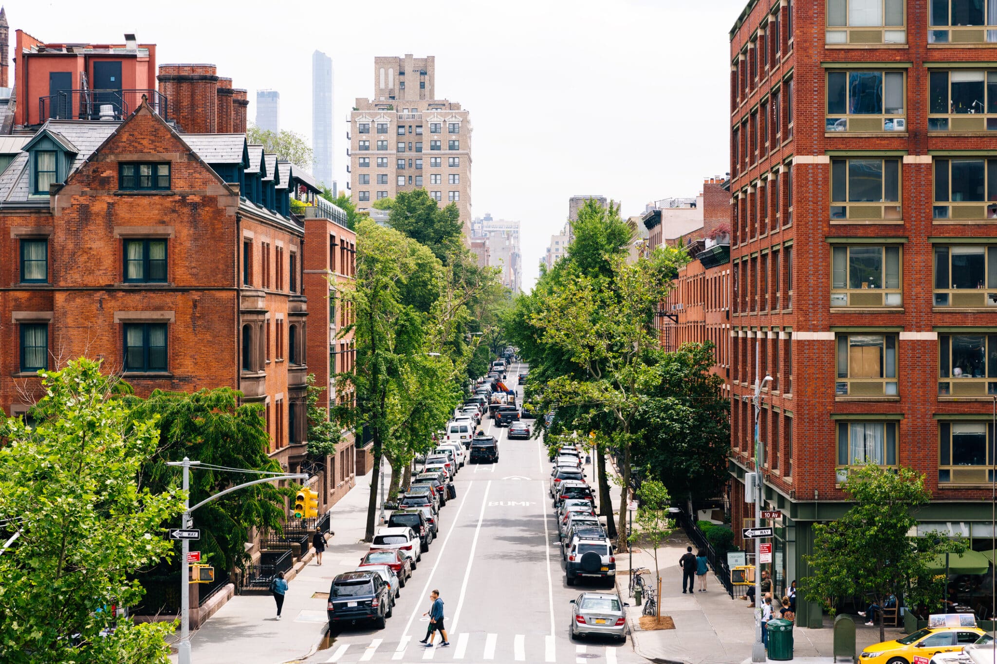 Street in Chelsea district, high angle view, New York City, USA