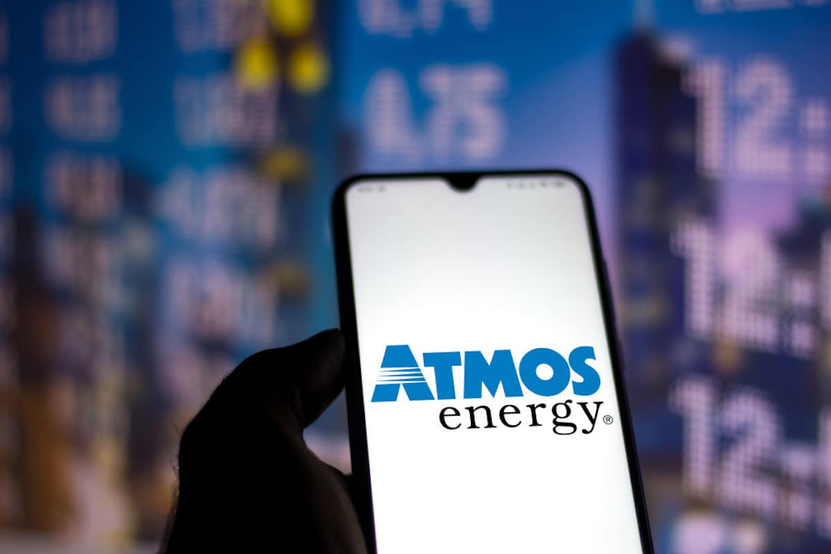 Atmos Energy logo on a smartphone