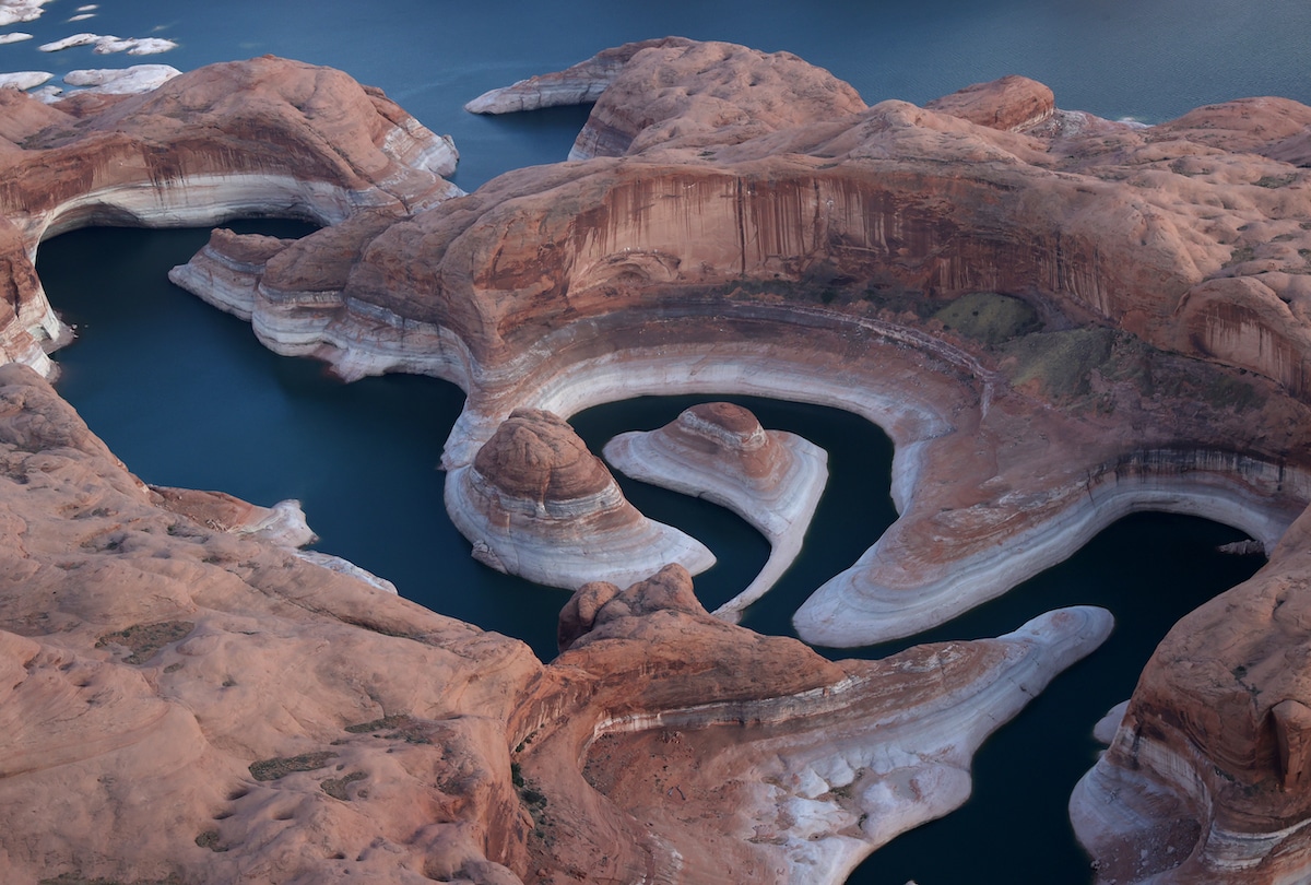 Lake Powell with low water levels in 2021