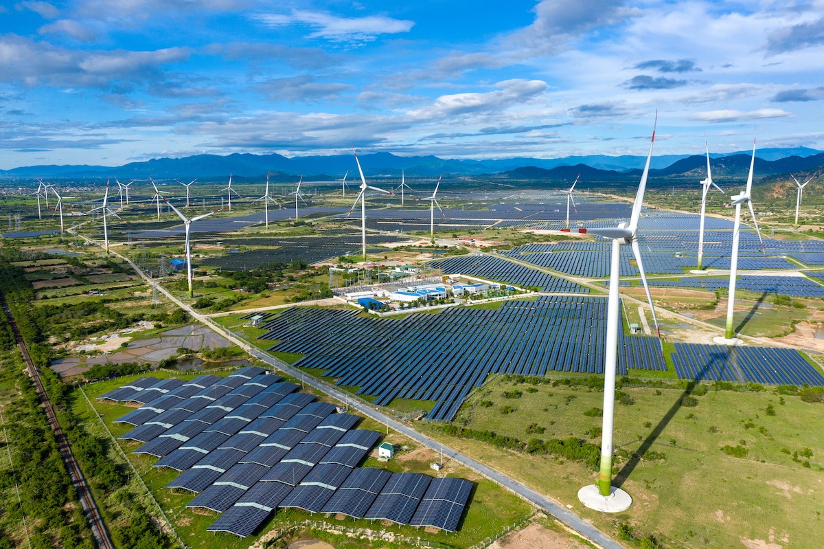 Wind and solar power plant in Vietnam
