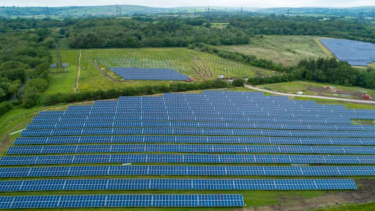 A solar farm that powers a Welsh hospital.