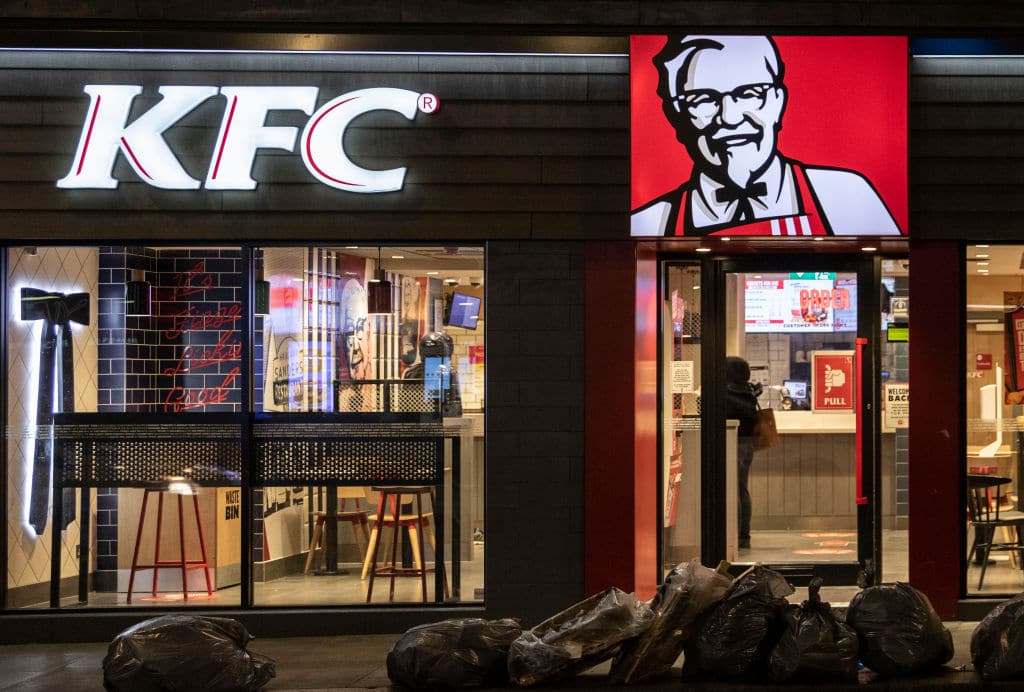 KFC store seen at night