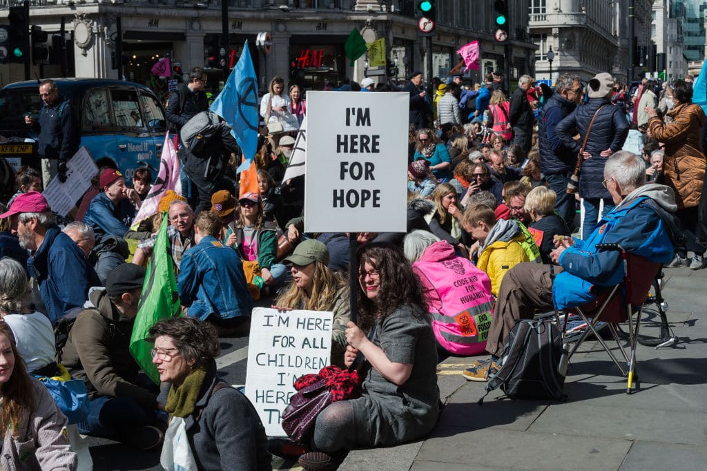 Extinction Rebellion Protest Against Fossil Fuel Economy in London