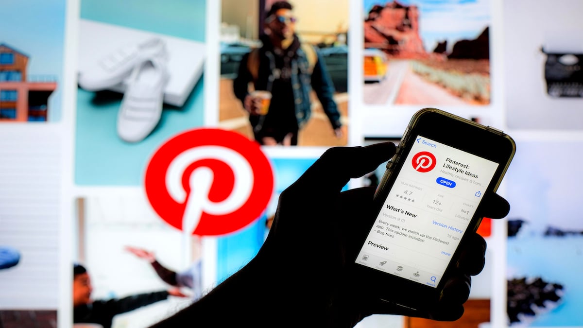The Pinterest app displayed on a smartphone.